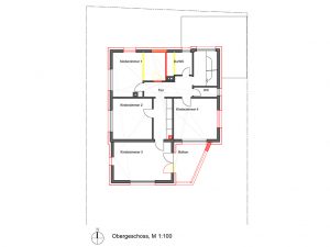 Komplettsanierung eines Wohnhauses in Ludwigsburg, Grundriss OG